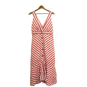 NEW - Red & White Striped Mermaid Maxi Dress - Davi & Dani - Size L